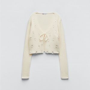 Zara Chenille Crystal Cardigan